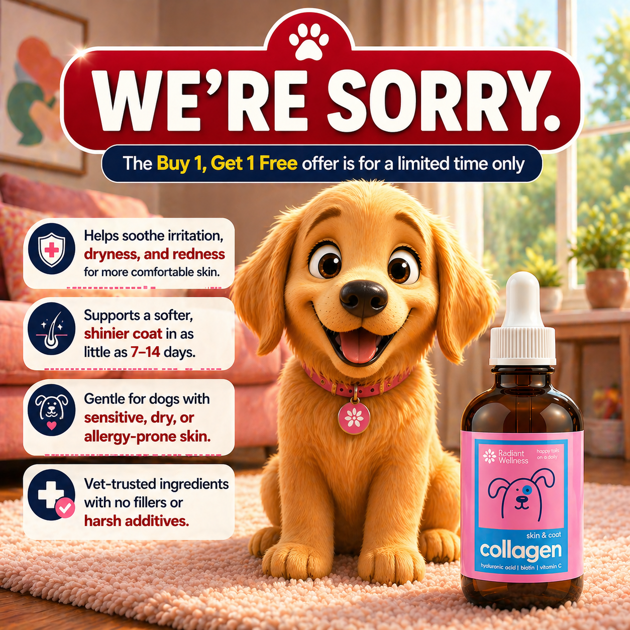 Radiant Wellness Facebook ad: Buy 1, Get 1 Free