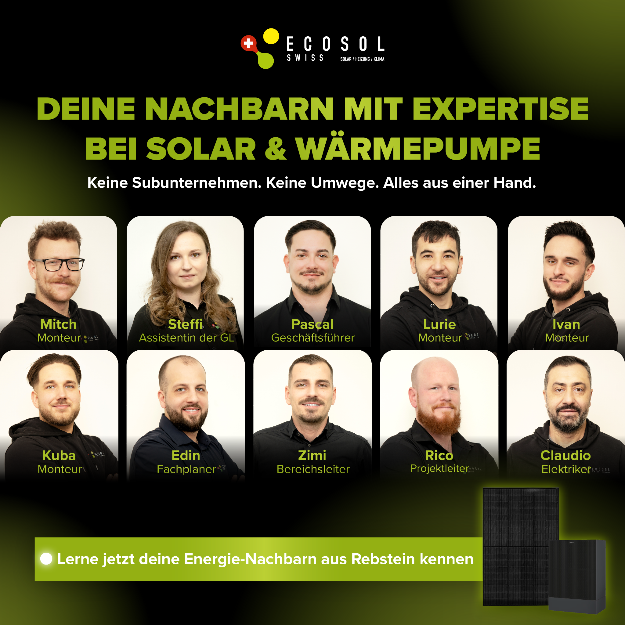 EcoSol Swiss AG Facebook ad: Darum vertrauen Kunden EcoSol Swiss