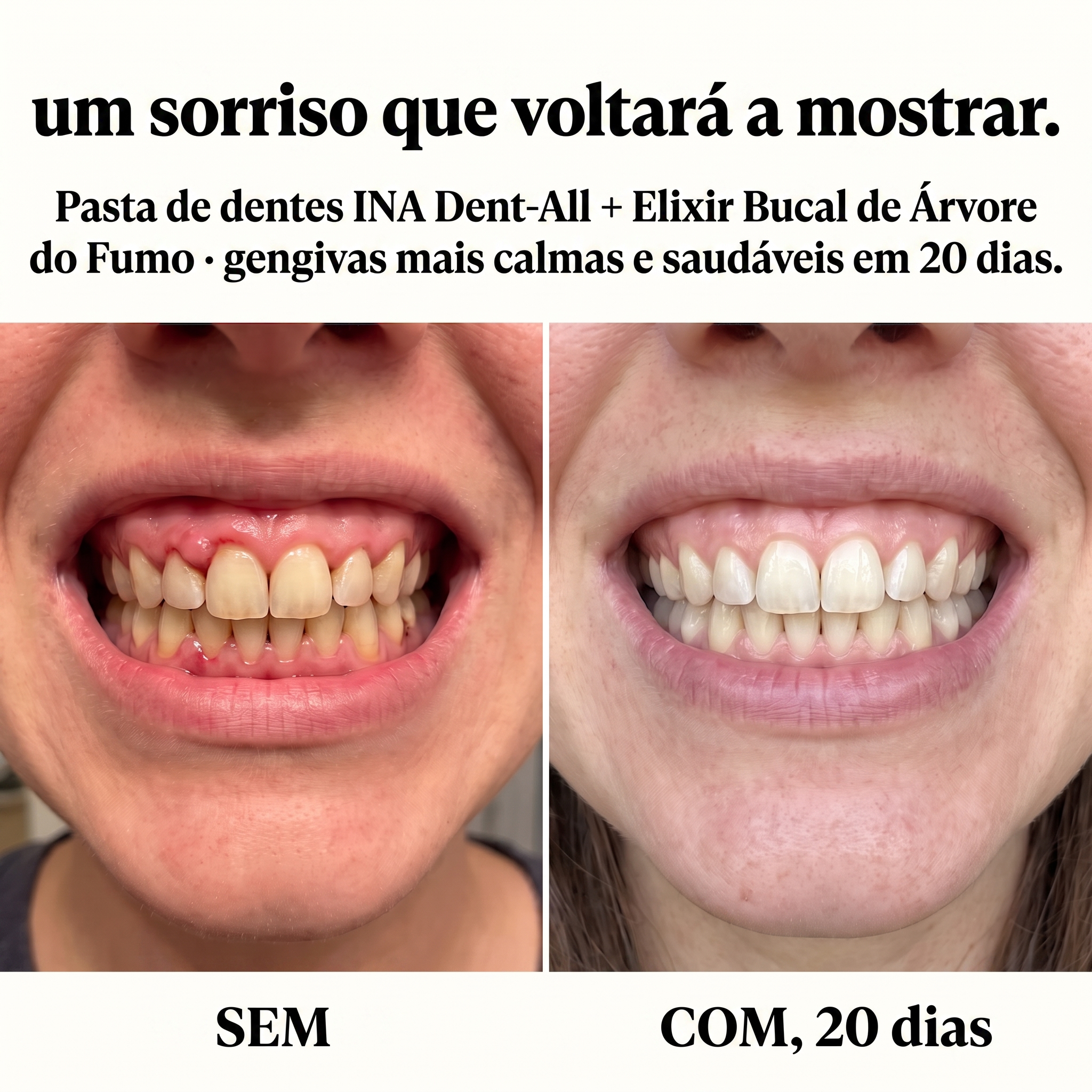 Cosméticos Orgânicos Familiares - InaEssentials.PT Facebook ad: O sorriso que escondes está a voltar.