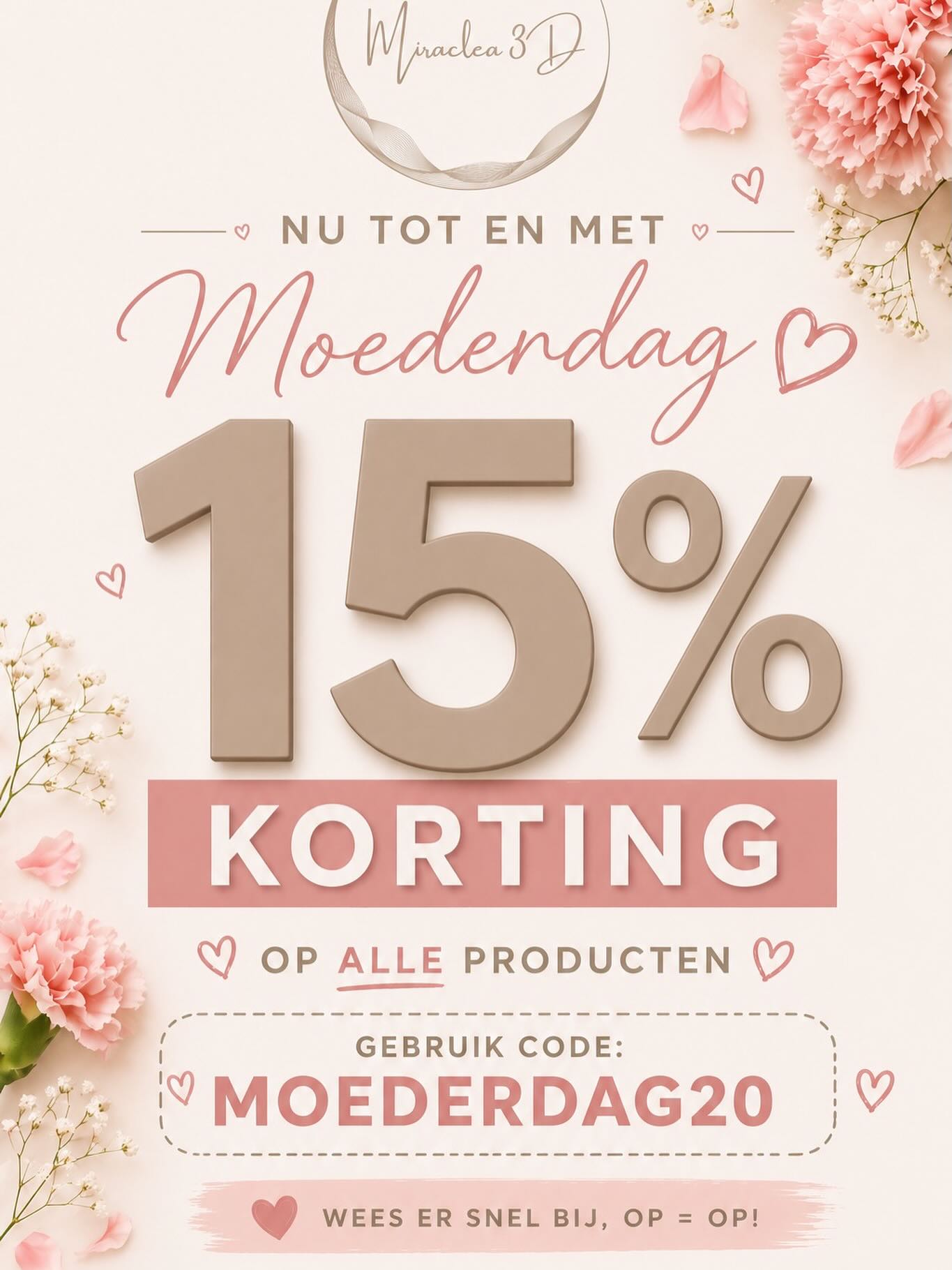 Miraclea3D Facebook ad: Moederdag komt eraan