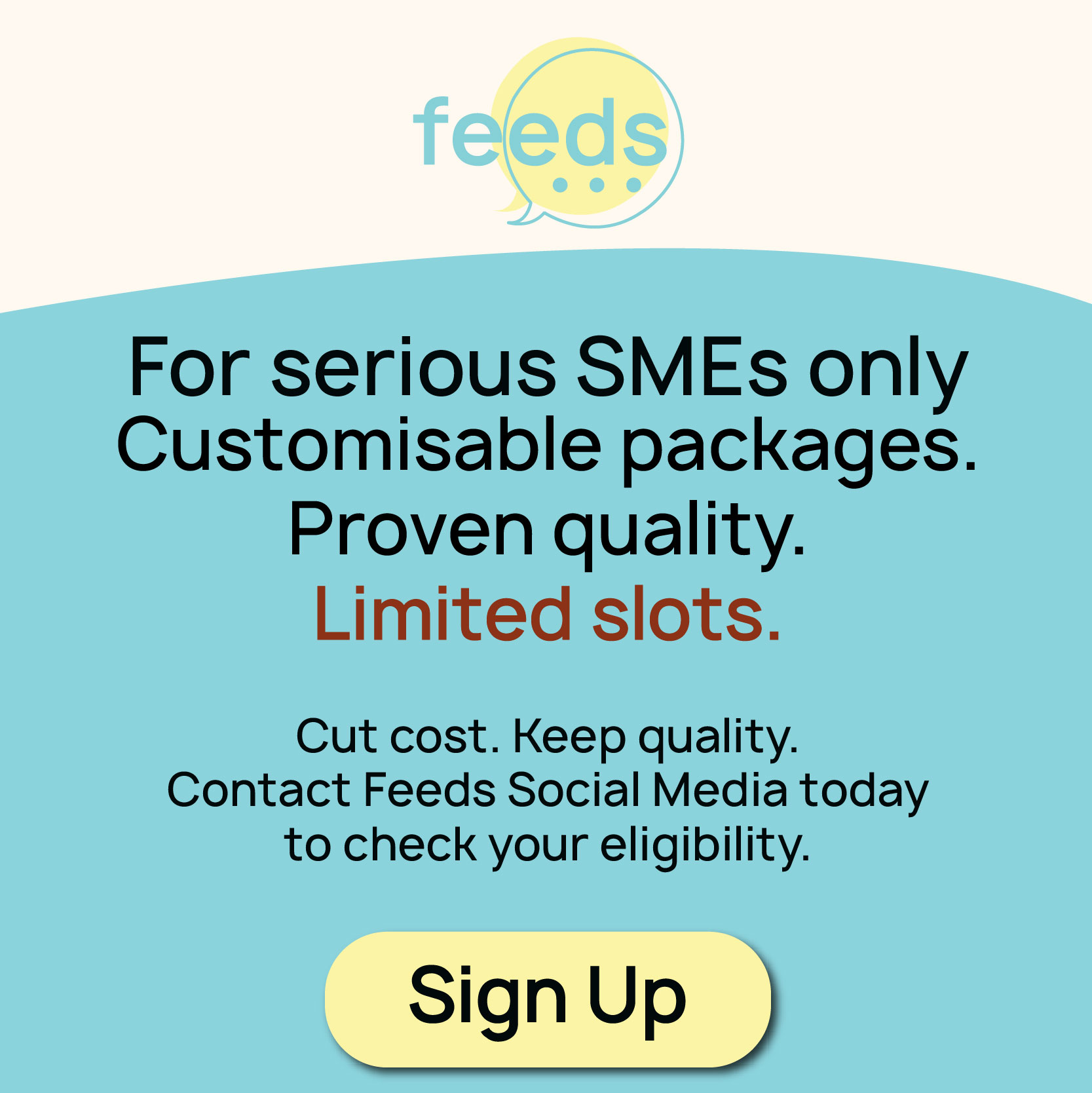 Feeds Social Media Marketing Facebook ad: If you’re an SME, you shouldn’t be paying…