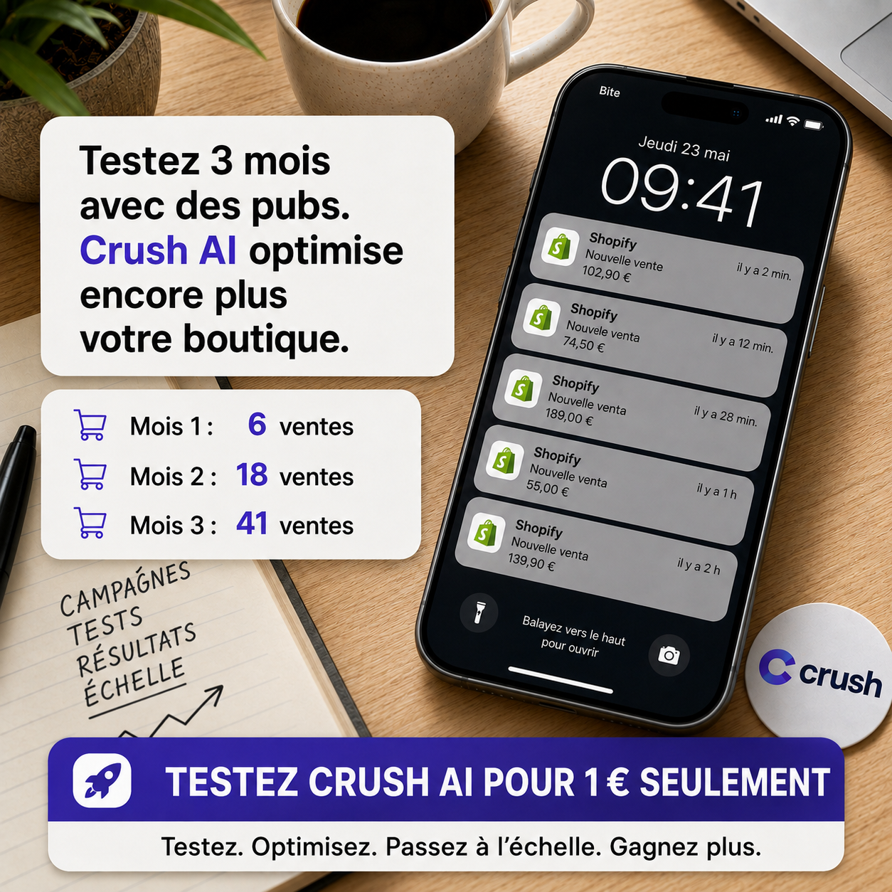 trycrush.ai Facebook ad