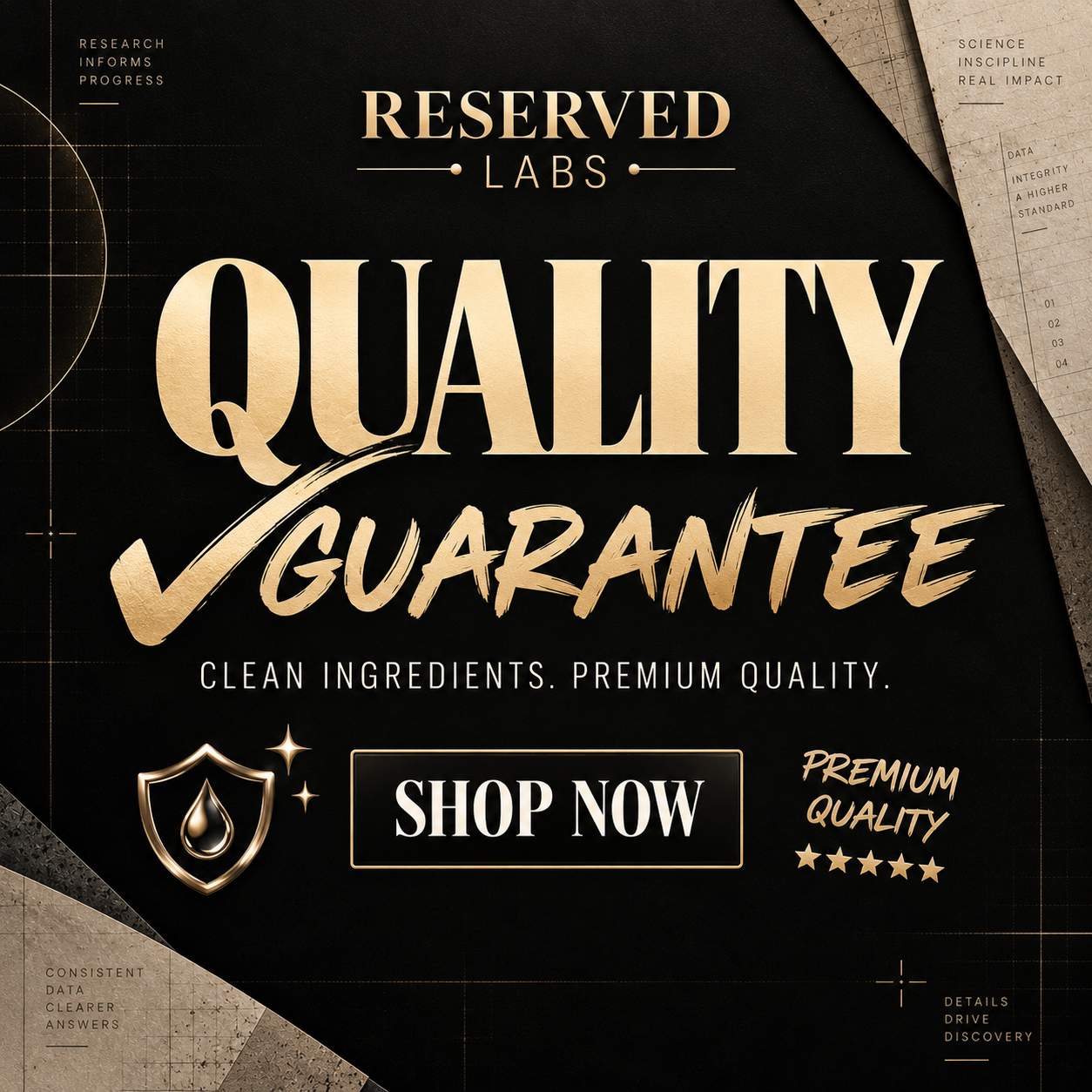 Reserved Labs Facebook ad: COA Backed Lab Supplies