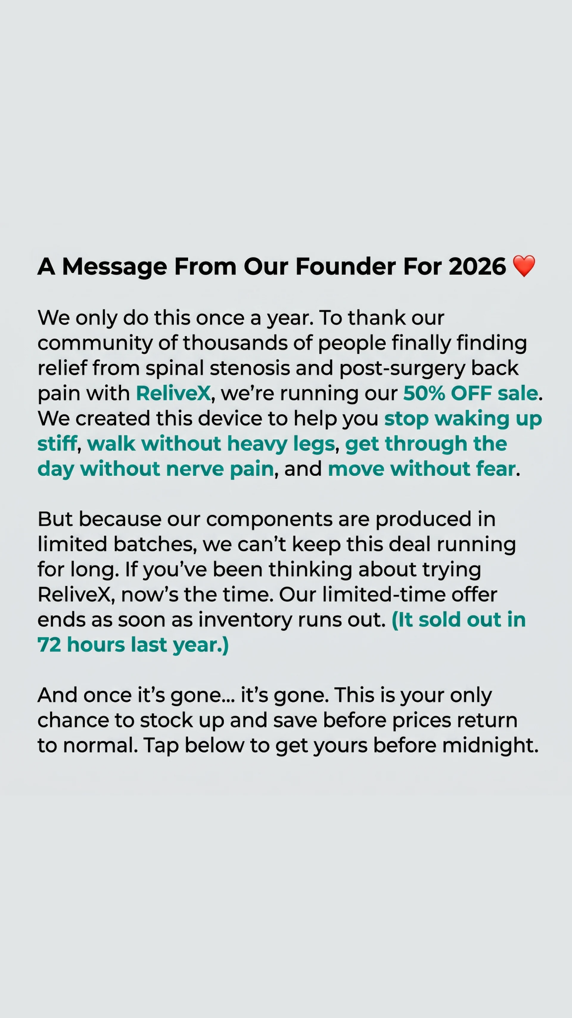 ReliveX Facebook ad