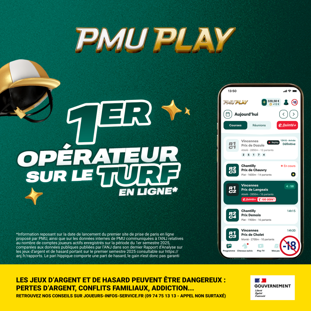 PMU Play Facebook ad: PMU PLAY, Hippique, Sport et Poker