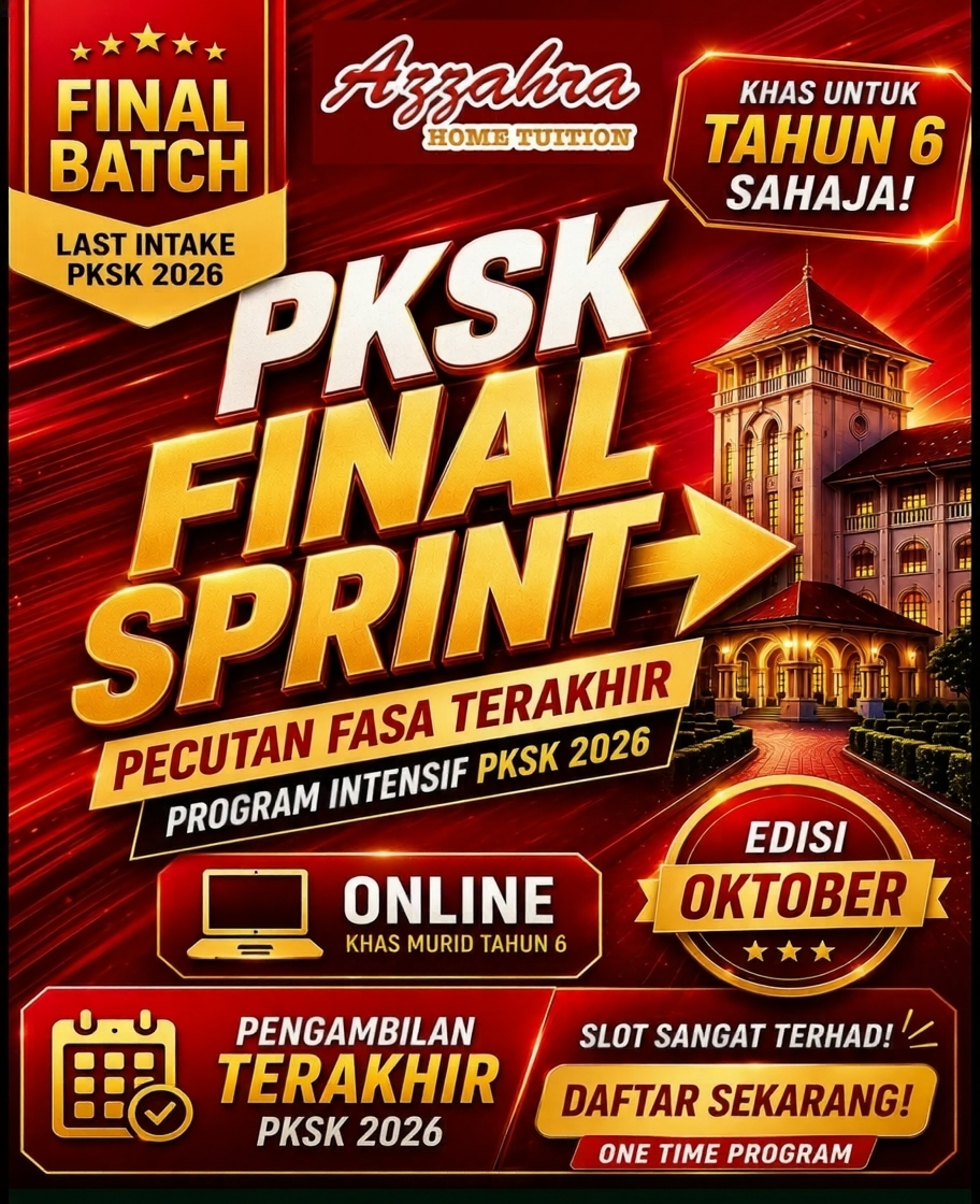 Azzahra Home Tuition HQ Facebook ad: BANTU ANAK KUASAI PKSK DENGAN TEKNIK YANG BETUL