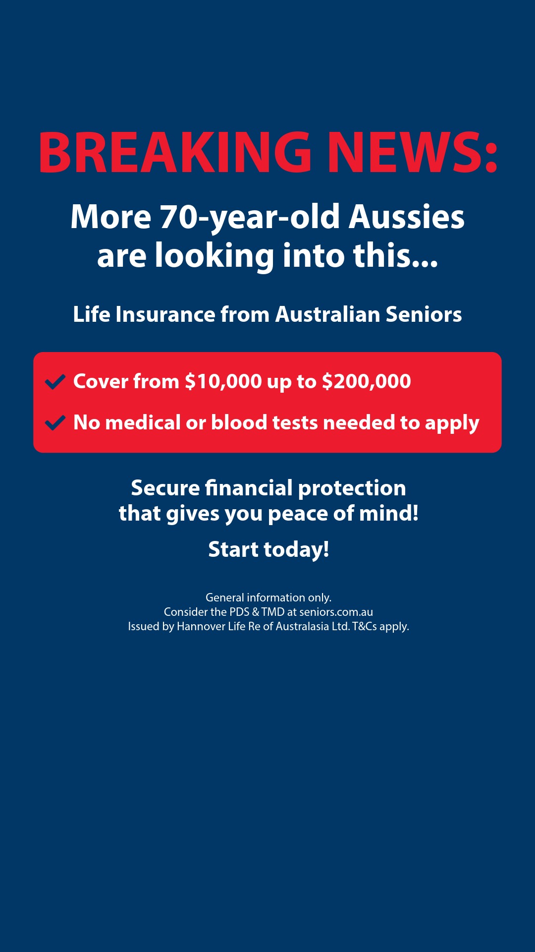 Australian Seniors Insurance Agency Facebook ad