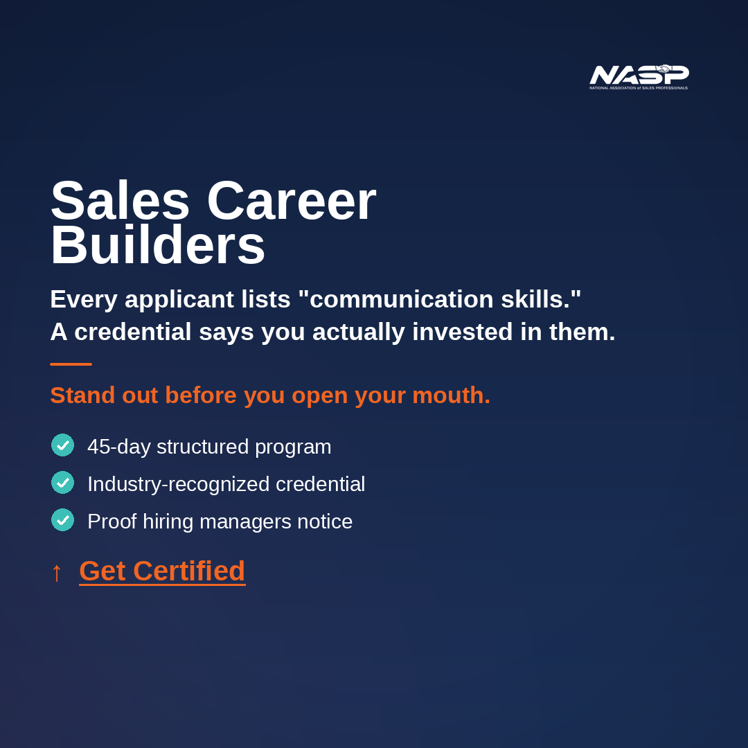 NASP - Sales Training Facebook ad: Upgrade Your Sales Identity