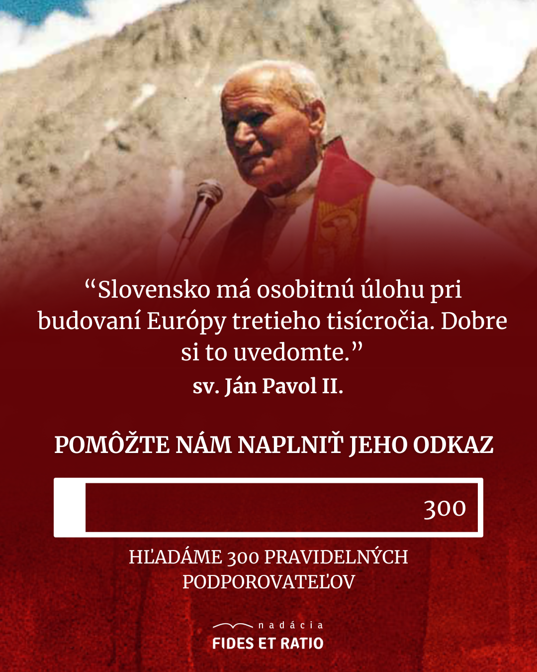 Nadácia Fides et Ratio Facebook ad: Klub priateľov sv. Jána Pavla II.