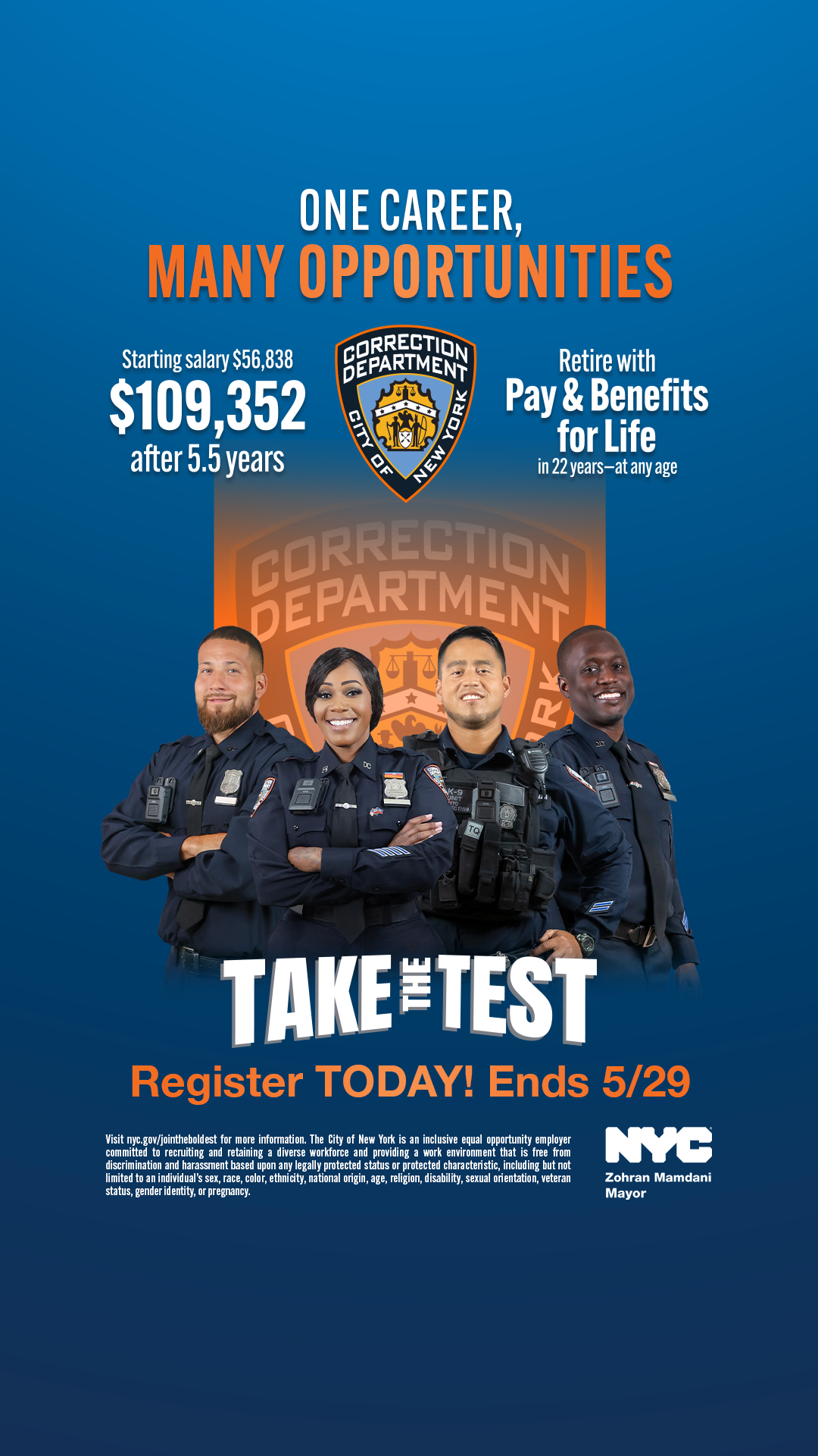 New York City Department of Correction Facebook ad from Apr 13, 2026
