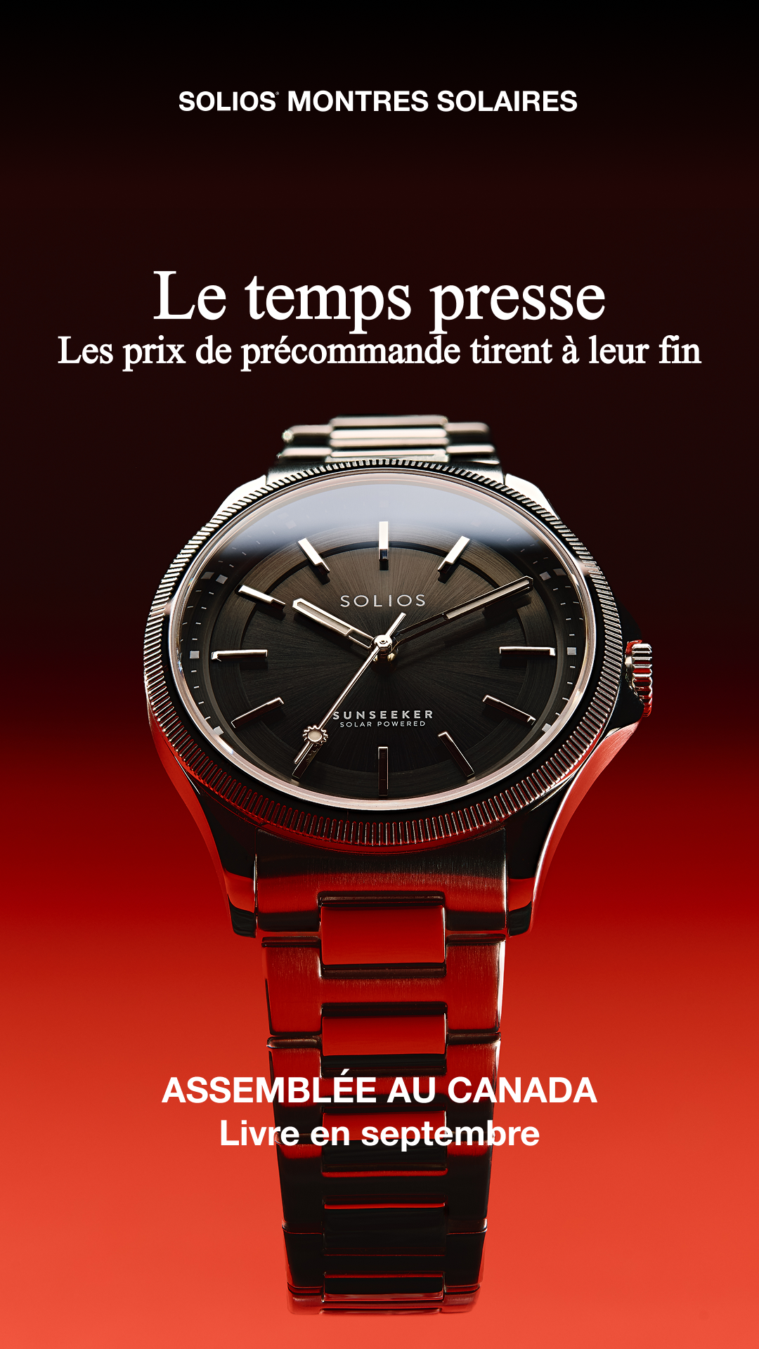 Solios Facebook ad: Précommande avant la hausse