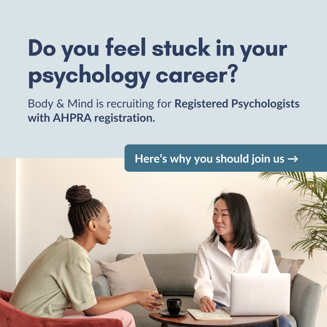 Body and Mind Facebook ad: Mental Health Jobs With Real Impact.