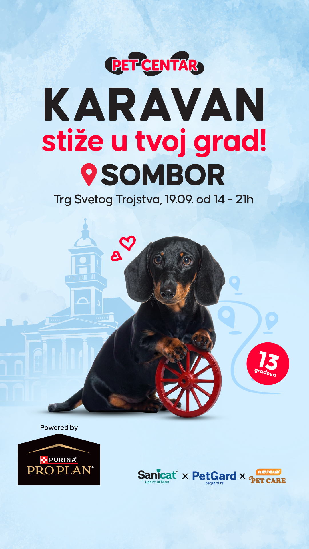 PET CENTAR Srbija Facebook ad: Trg Svetog Trojstva, Sombor, 19.09.