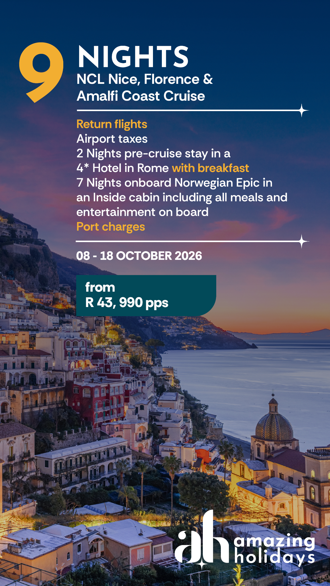 Amazingholidays.co.za Facebook ad from Jun 23, 2026