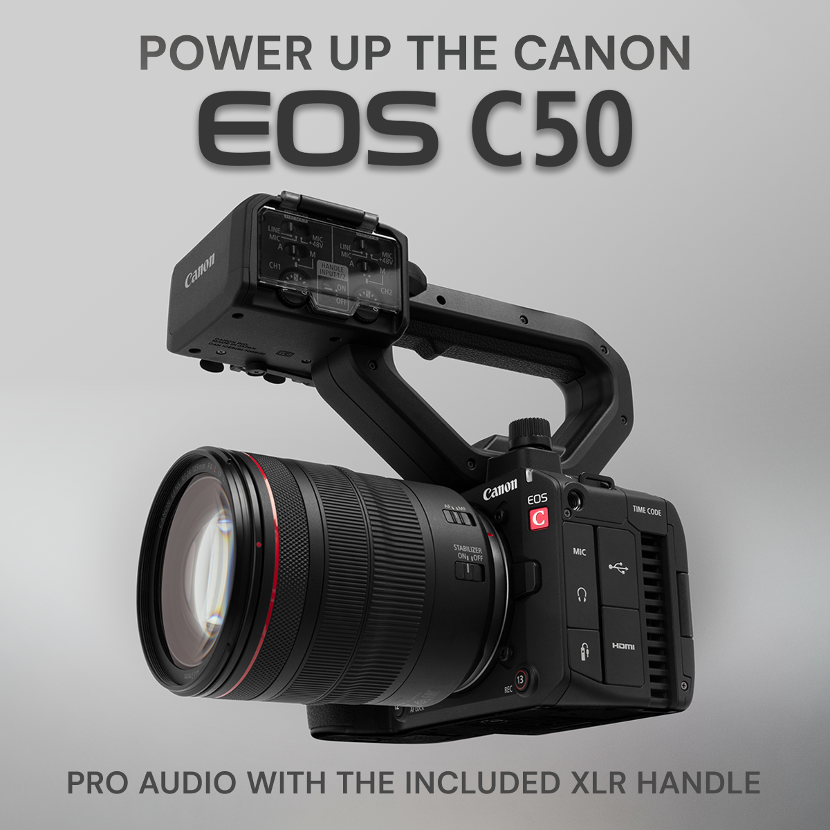 Canon Imaging Asia Facebook ad: The detachable XLR handle on Canon EOS C50…