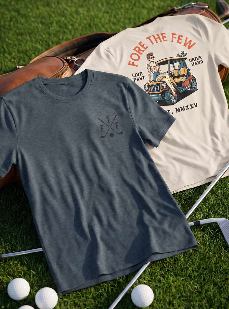 Fore The Few Facebook ad: Cool shirts for golfers.
