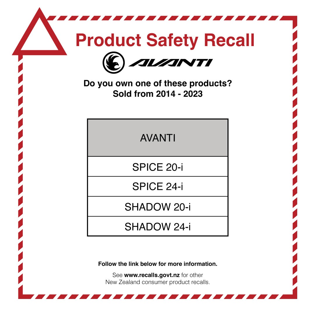 My Ride New Zealand Facebook ad: Product Recall Alert!