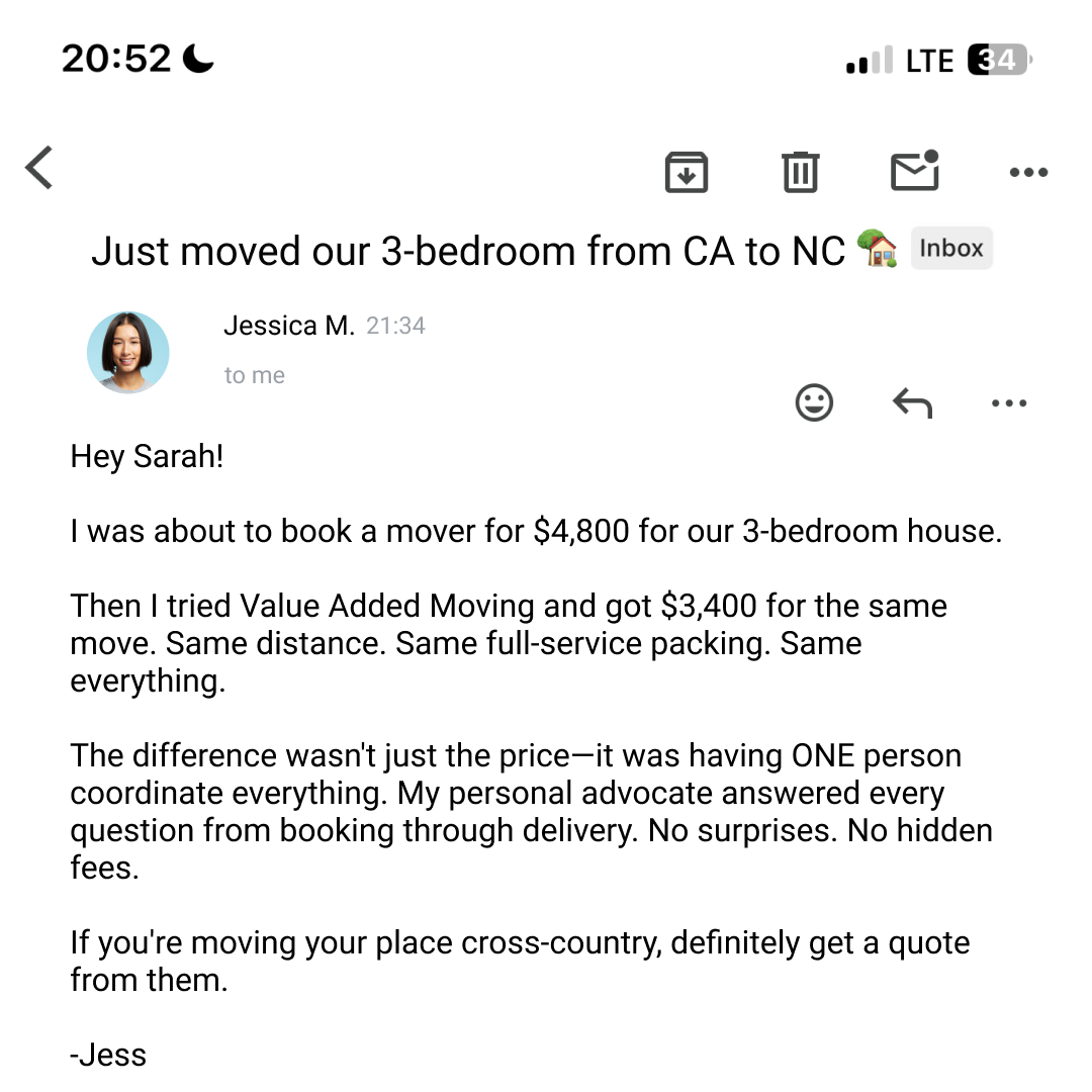 Value Added Moving Facebook ad