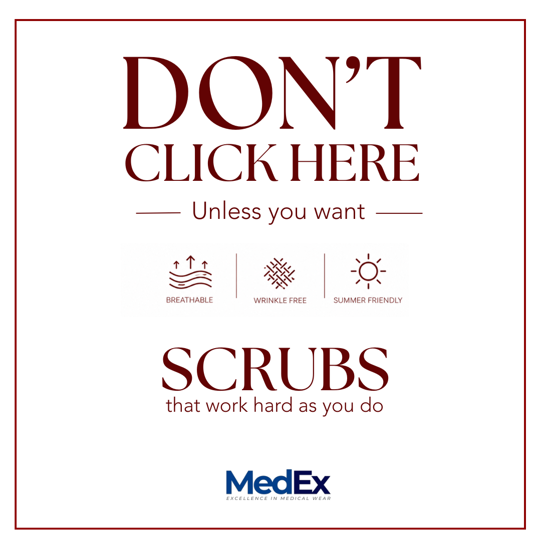 MedEx Facebook ad: The Scrubs You Didn't Know You Needed.