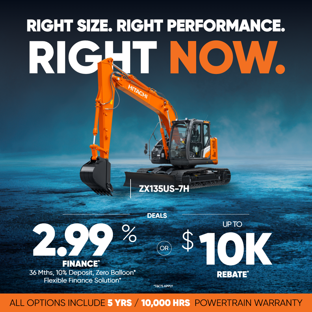 Hitachi Construction Machinery Australia Facebook ad: ZX135US-7H Means Business