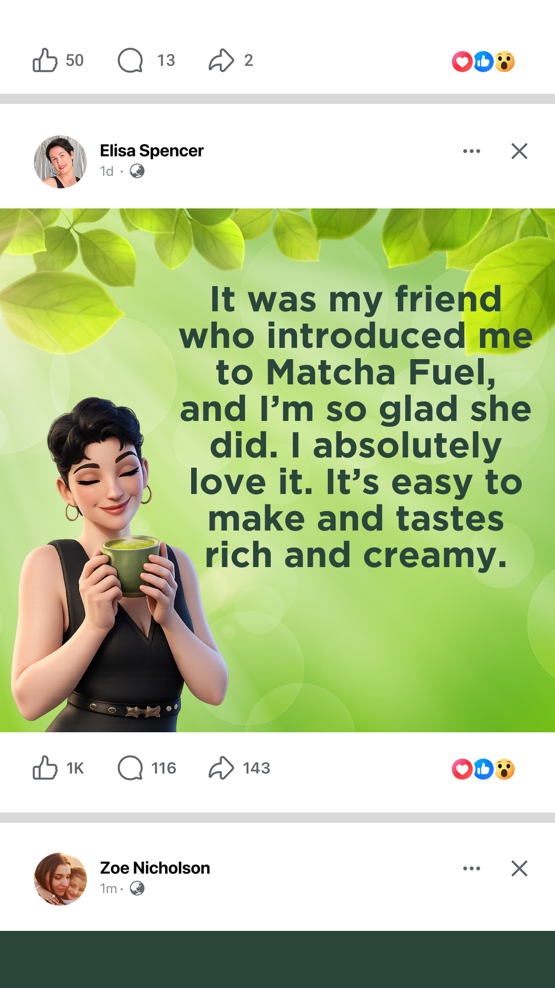 Matcha Fuel Facebook ad