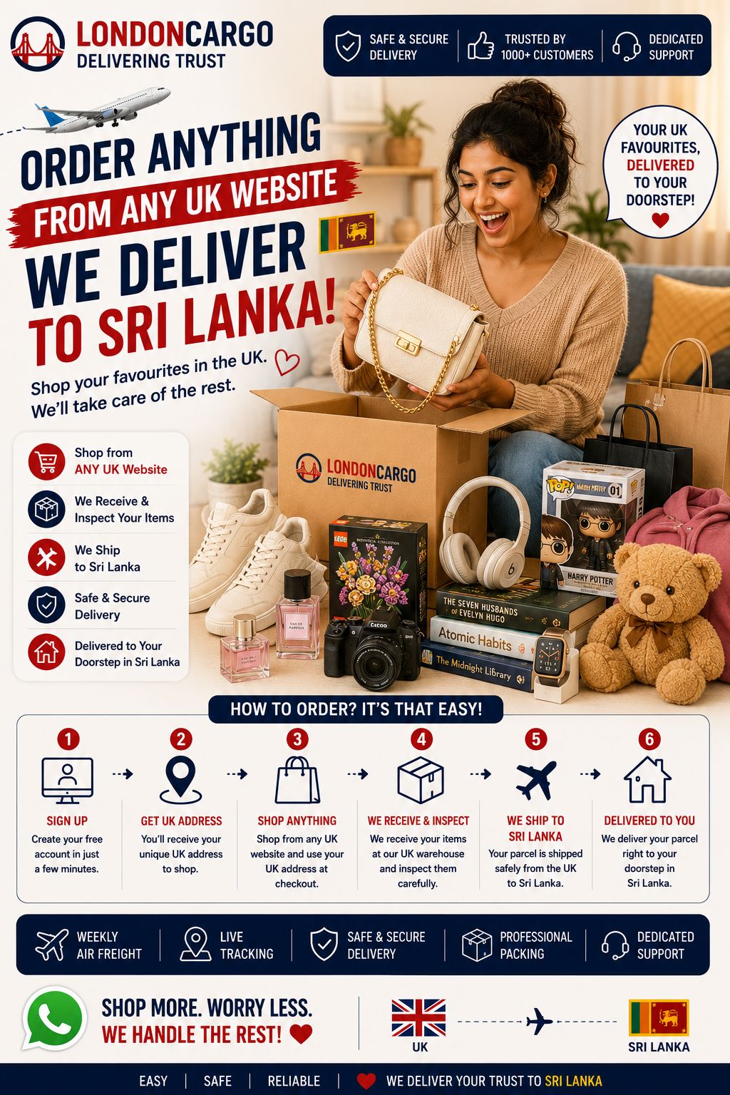 London Cargo Facebook ad: Still Thinking About Ordering from the UK?
