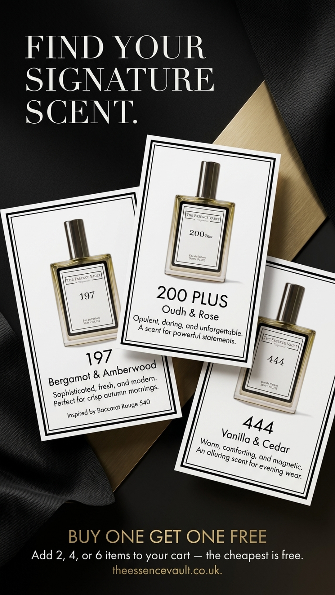 The Essence Vault Facebook ad from Mar 26, 2026