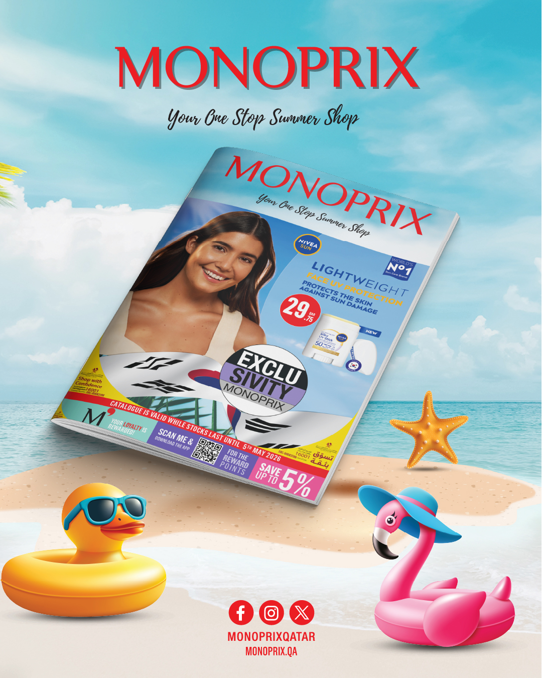 Monoprix Qatar Facebook ad: Sun’s out, style on