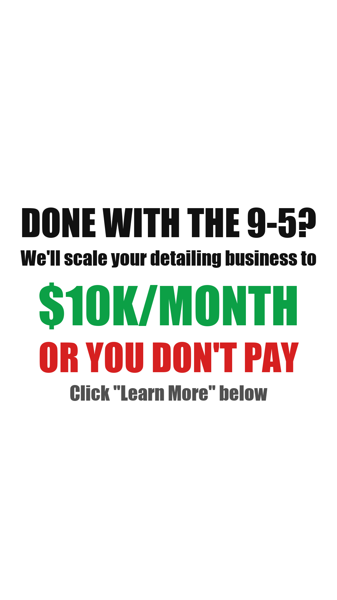 Rocket Detailer Facebook ad: For detailers going all in on their business.