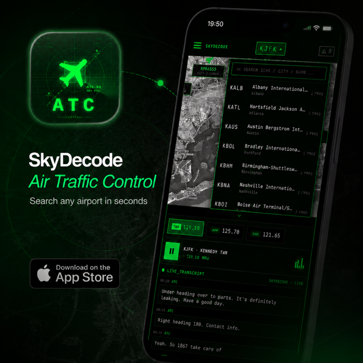 SkyDecode: Aviation Radio Facebook ad