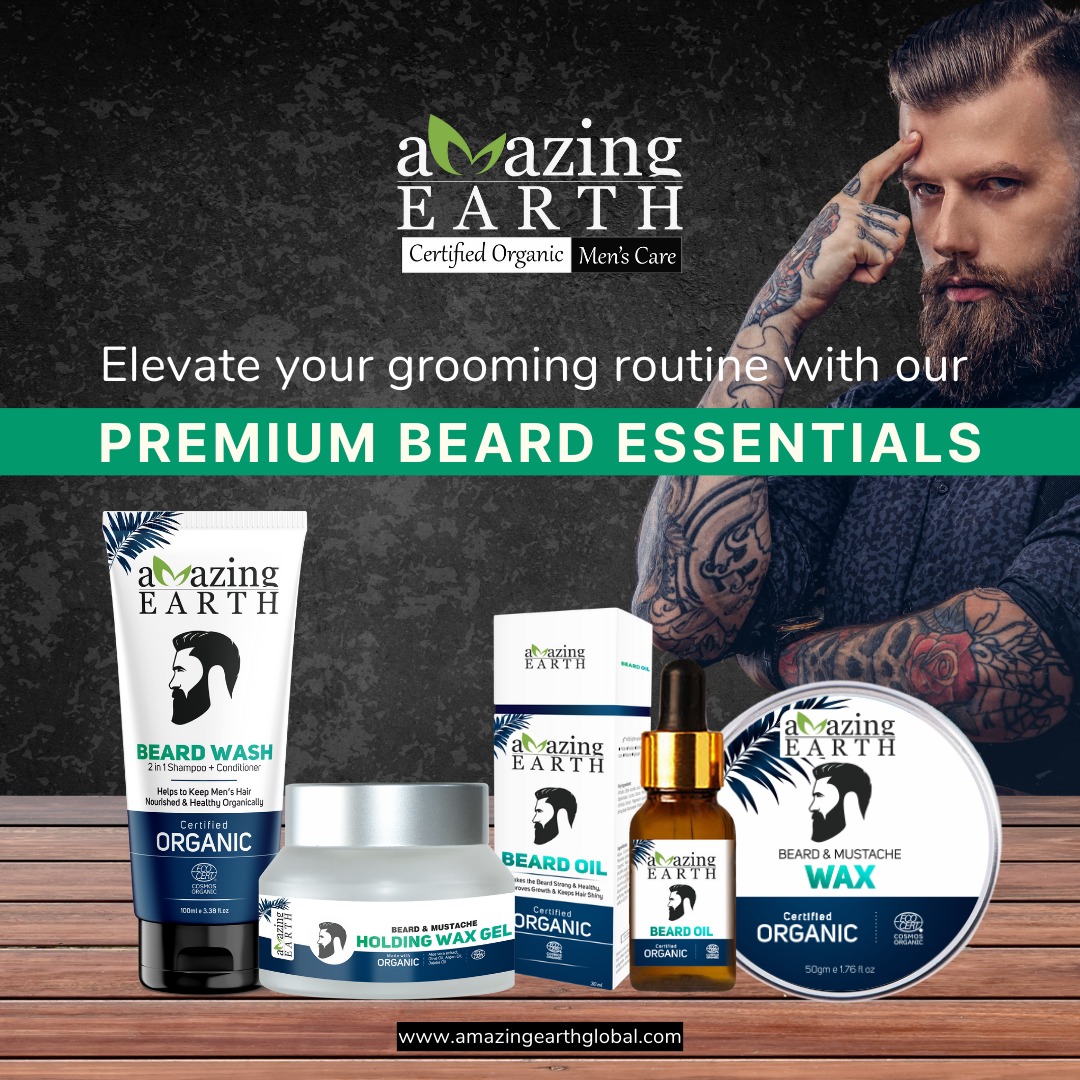 AMAzing EARTH Facebook ad: Organic Men's Grooming Products Range