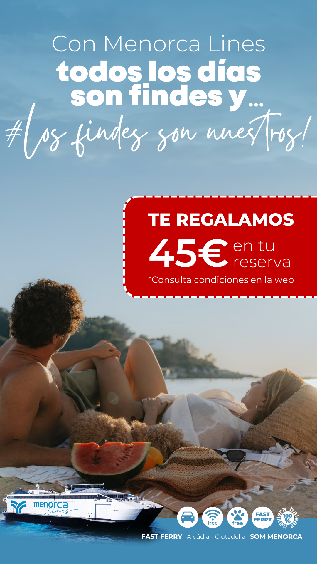 Menorca Lines Facebook ad from Jun 10, 2026
