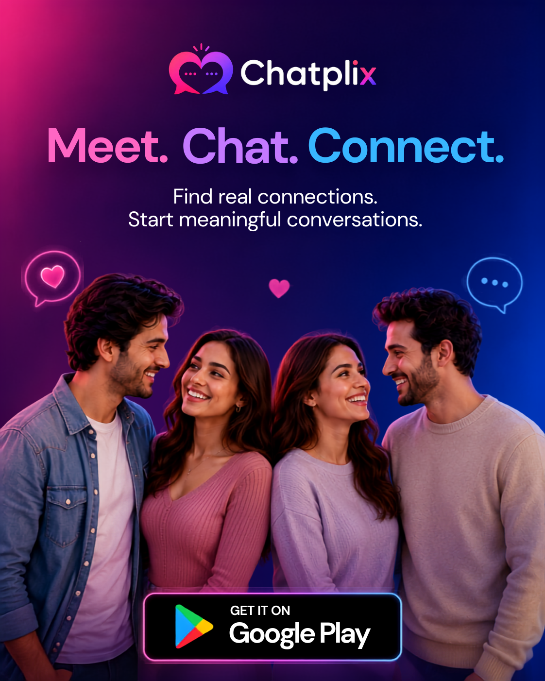 Chatplix Facebook ad: Meet, Chat & Connect