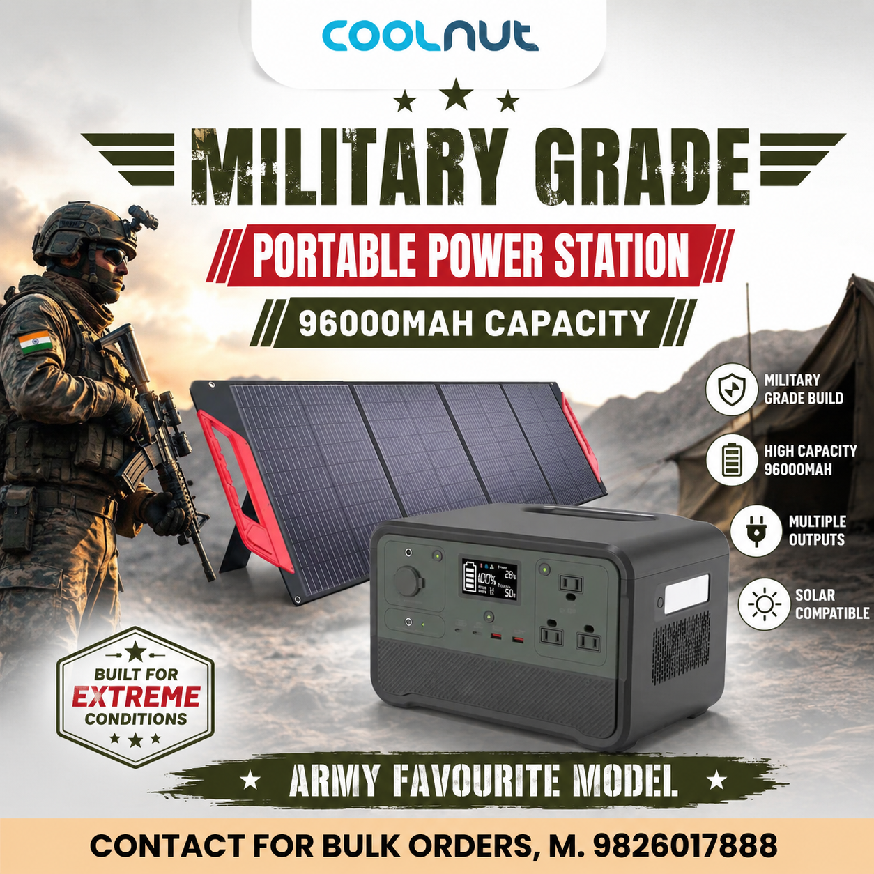 Coolnut India Facebook ad: Dealership Opportunity, To Supply In Military, Army & Police
