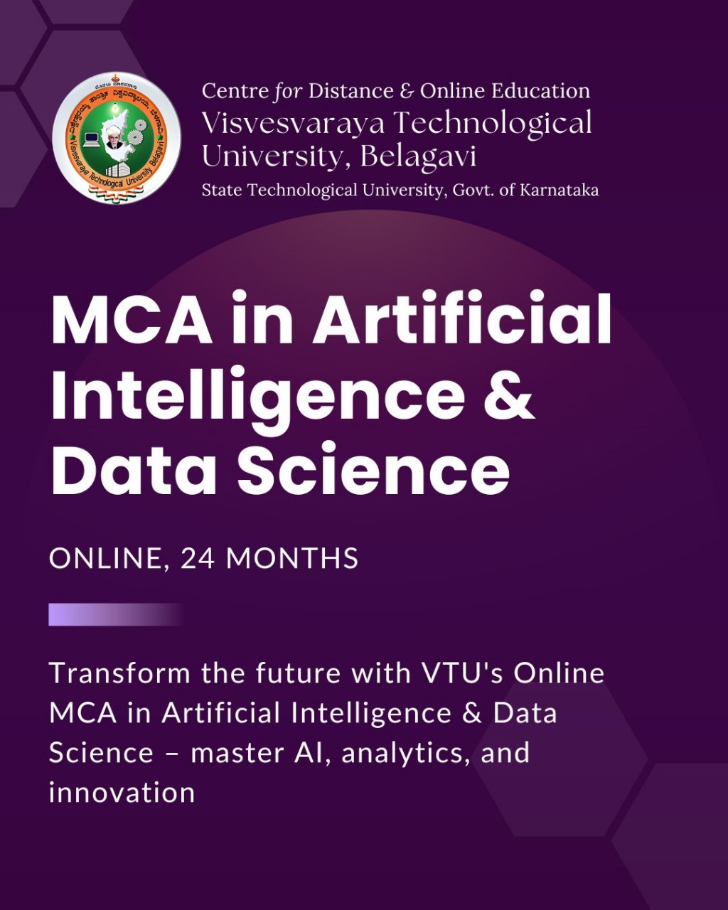 VTU Online : Center for Online Education Facebook ad
