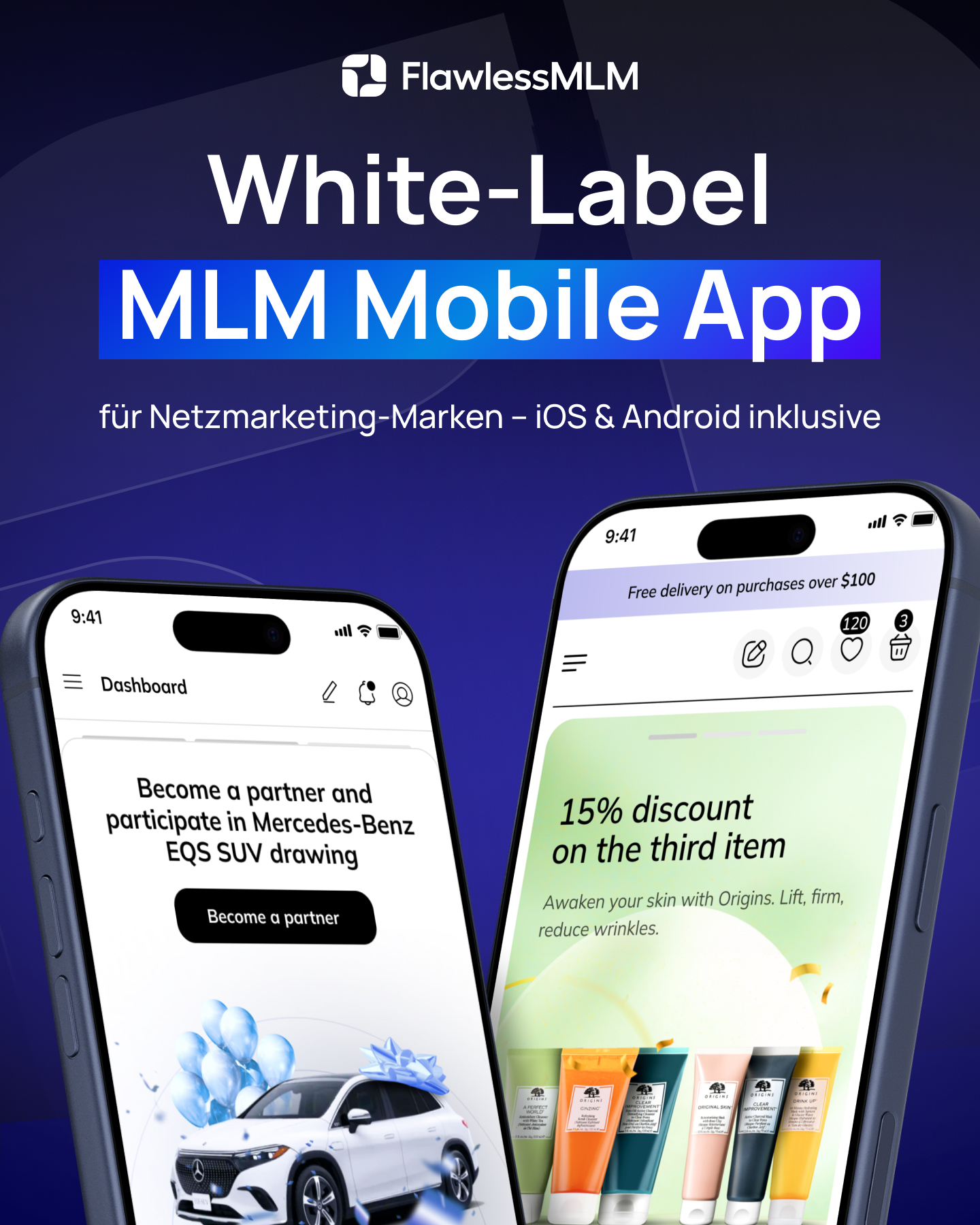 FlawlessMLM Global Facebook ad: White-Label MLM-Infrastruktur