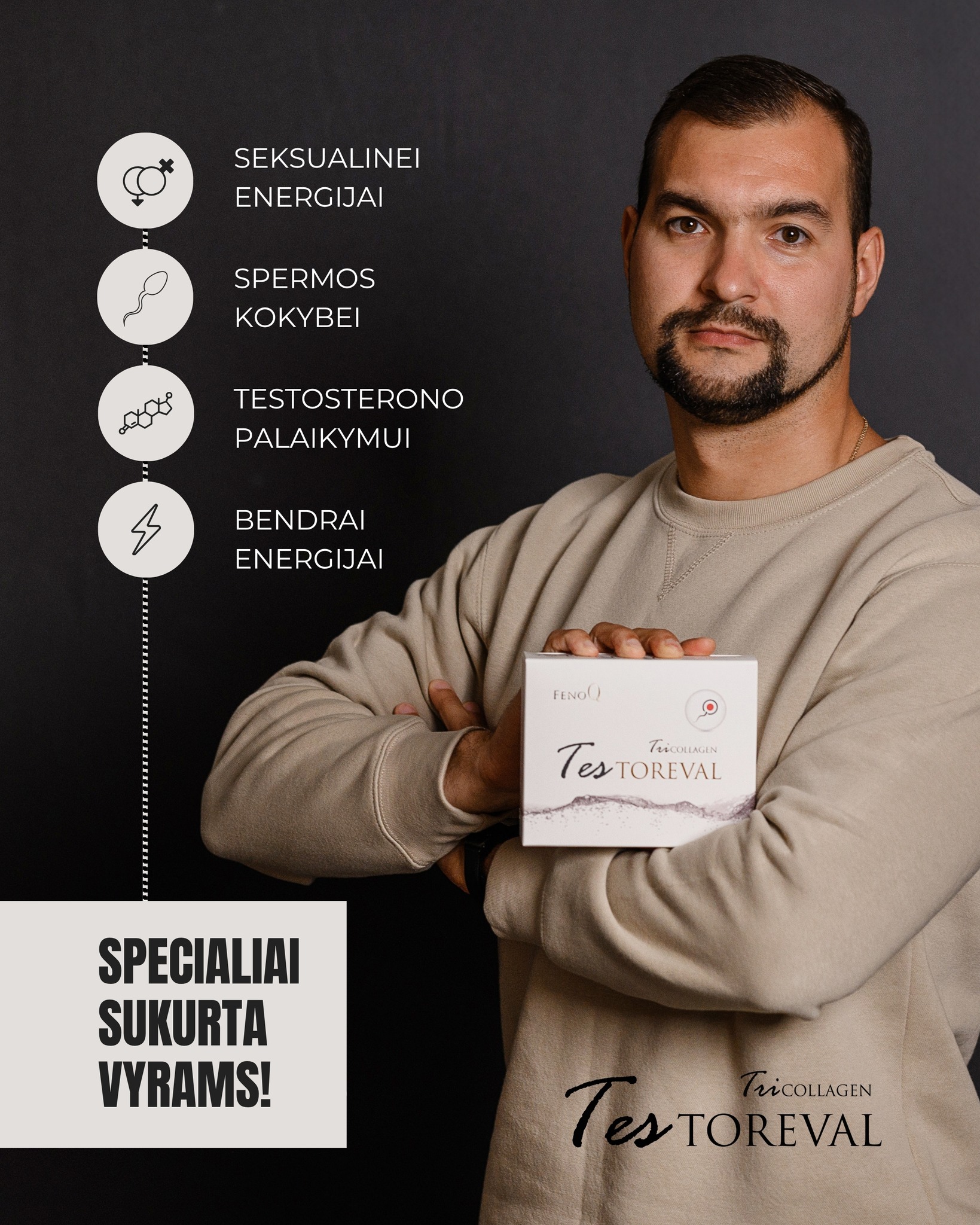 TriCollagen Facebook ad: TriCollagen Testoreval, pažangus kompleksas vyrams, kuris…