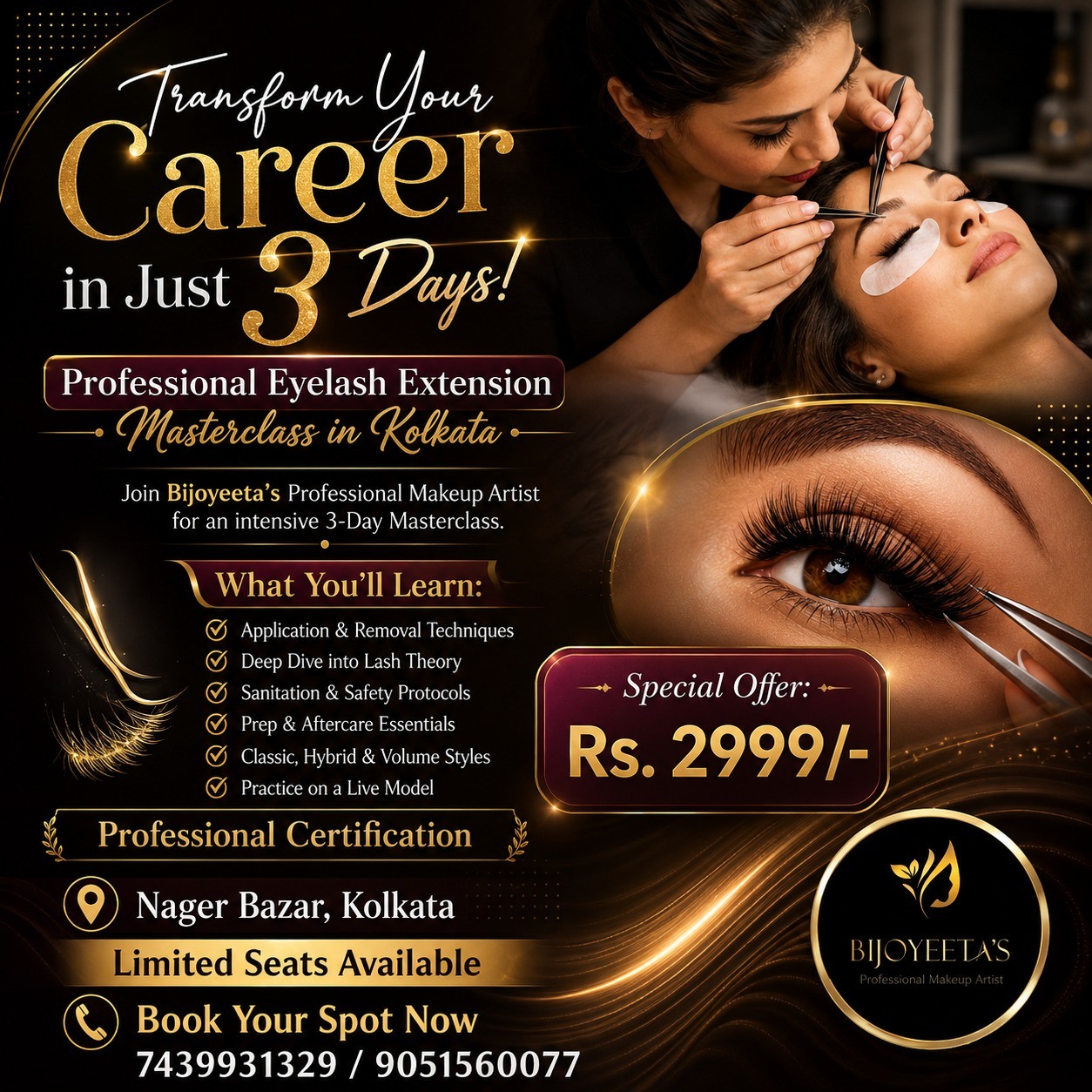 Bijoyeeta's- Professional Nail Art Academy Facebook ad: Transform Your Career in Just 3 Days!