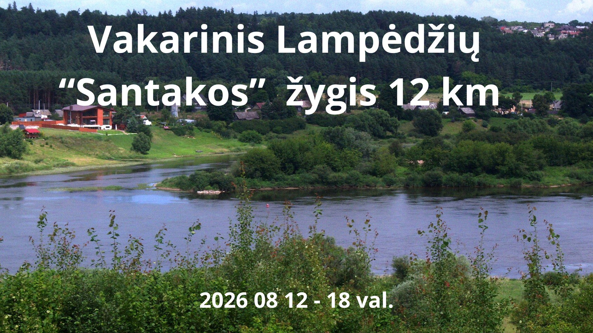 Kauno Šiaurietiškojo Ėjimo Klubas Facebook ad: Vakarinis Lampėdžių Santakos 12 km žygis
