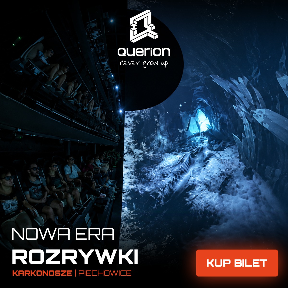 Querion - Hipermedialny Park Rozrywki Facebook ad from Aug 7, 2026