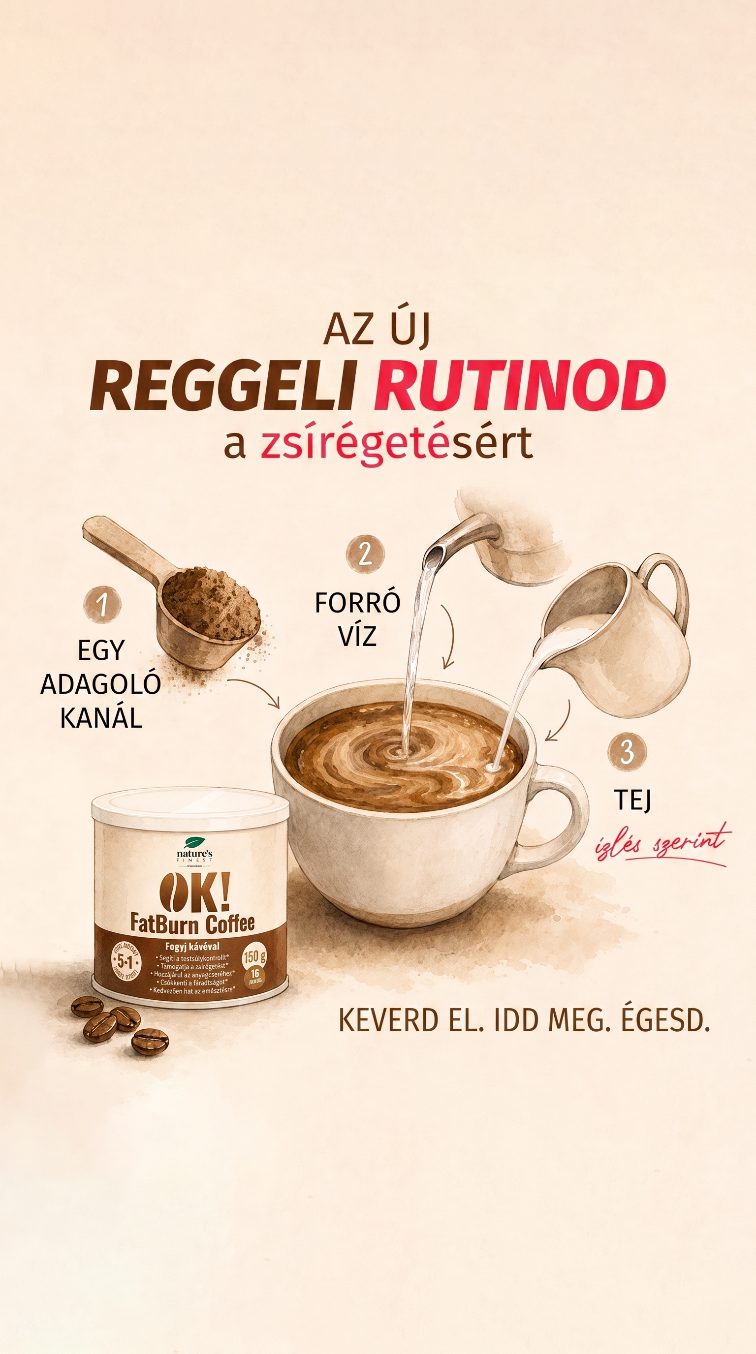 Nature's Finest Magyarország Facebook ad: 1 evőkanál a szebb alakért