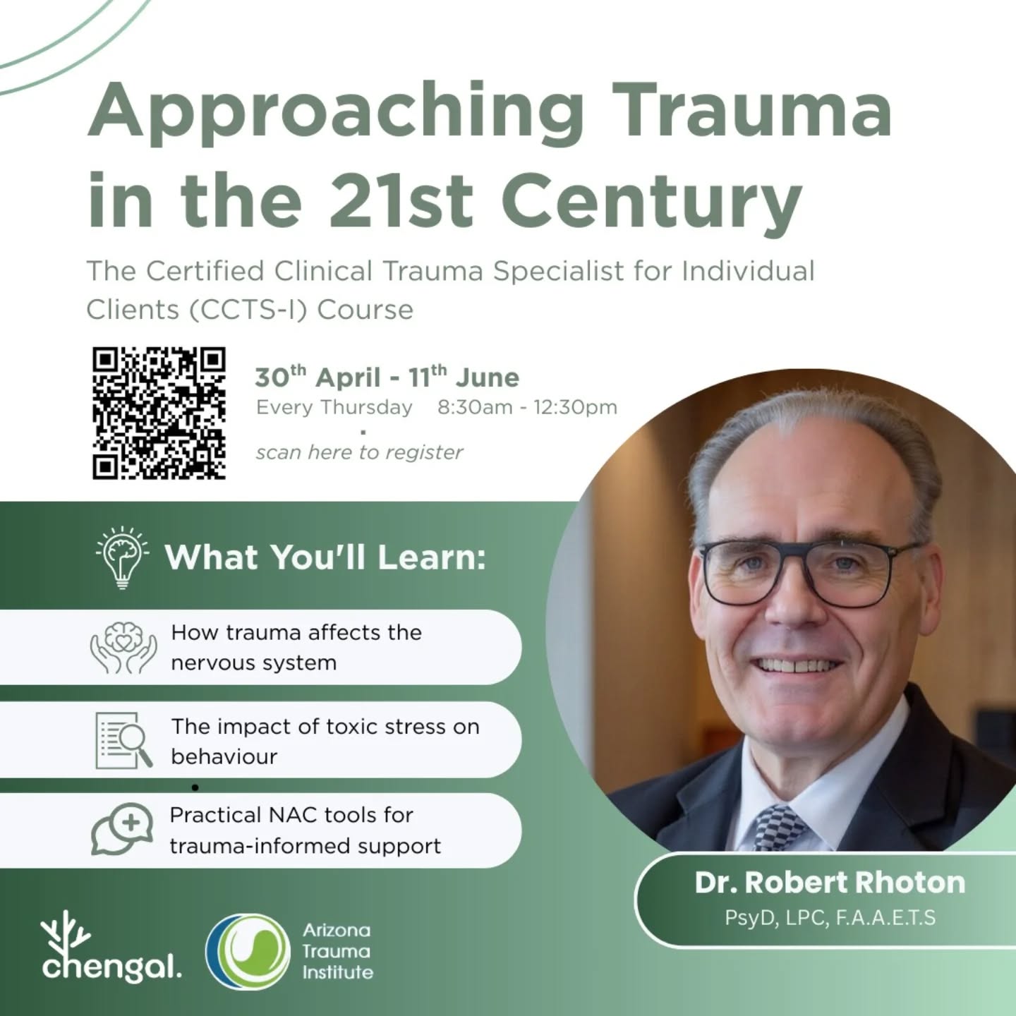 Chengal Centre Facebook ad: Starting April 30 2026: 7-week Certified Trauma Therapy…