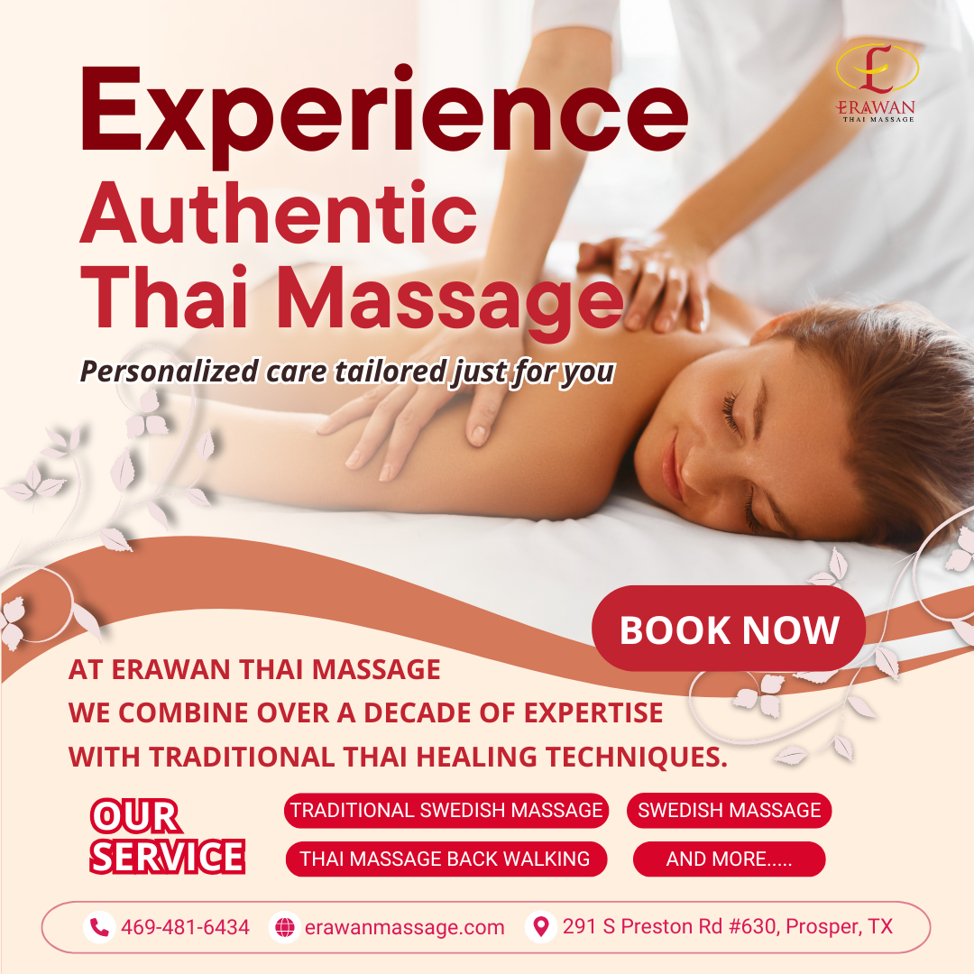 Erawan Thai Massage Frisco Facebook ad: Experience True Healing at Erawan Thai Massage