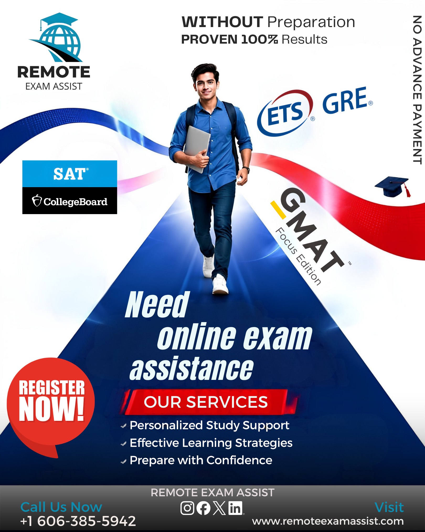 Remote Exam Help Facebook ad: we GUARANTEE your success!