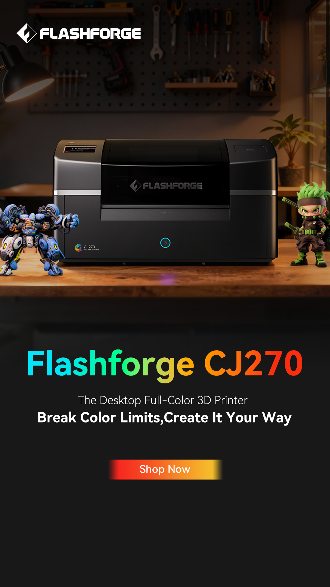 Flashforge Facebook ad: Flashforge CJ270-- Millions of Colors,One Print.The…