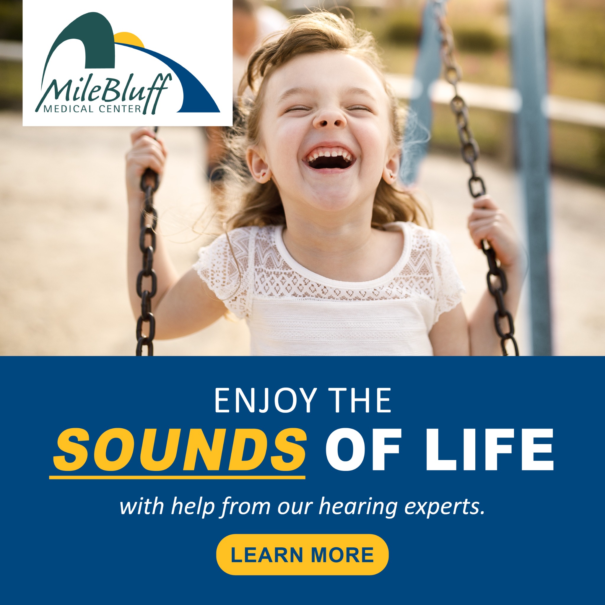 Mile Bluff Medical Center Facebook ad: Expert Audiology Care