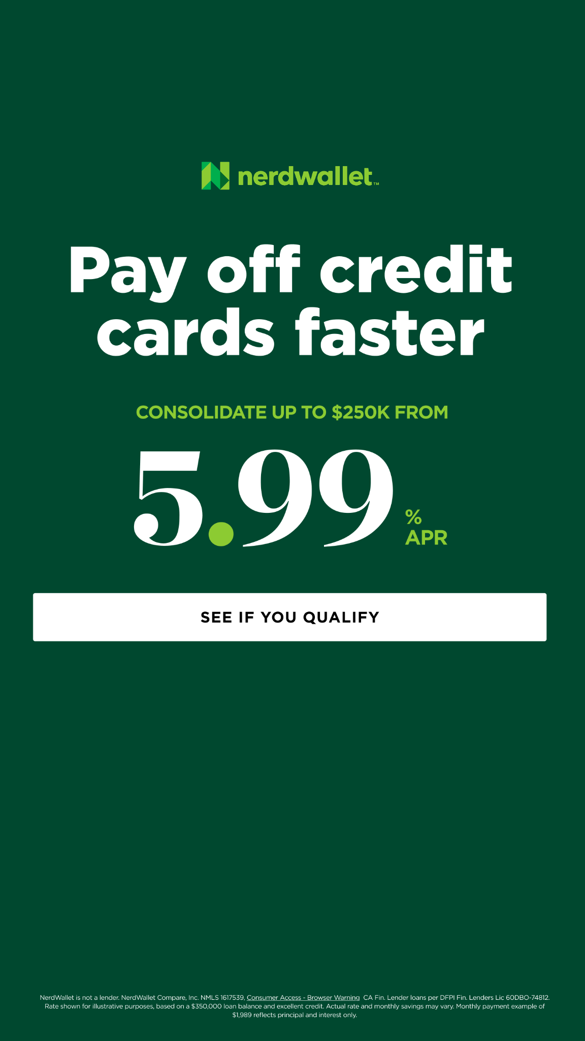 NerdWallet Facebook ad