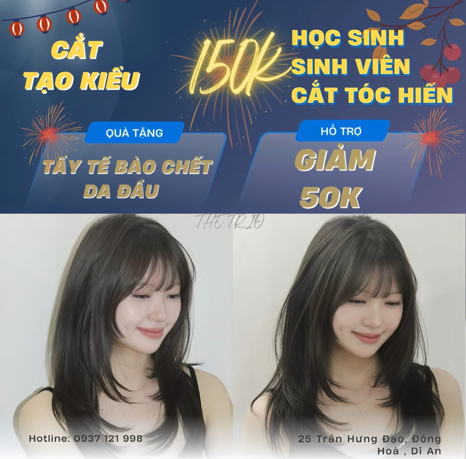 The TRIO Hair Salon - 25 Trần Hưng Đạo, Đông Hoà, Dĩ An, Bình Dương Facebook ad