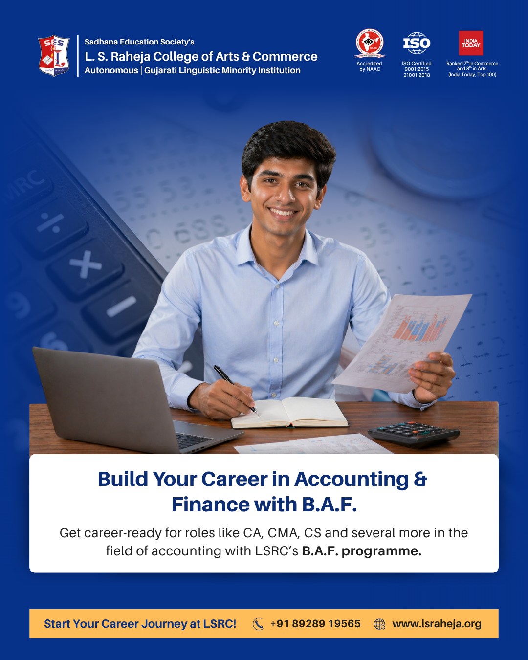 L. S. Raheja College of Arts & Commerce Facebook ad: Dive into the world of Accounting, Commerce, Banking…