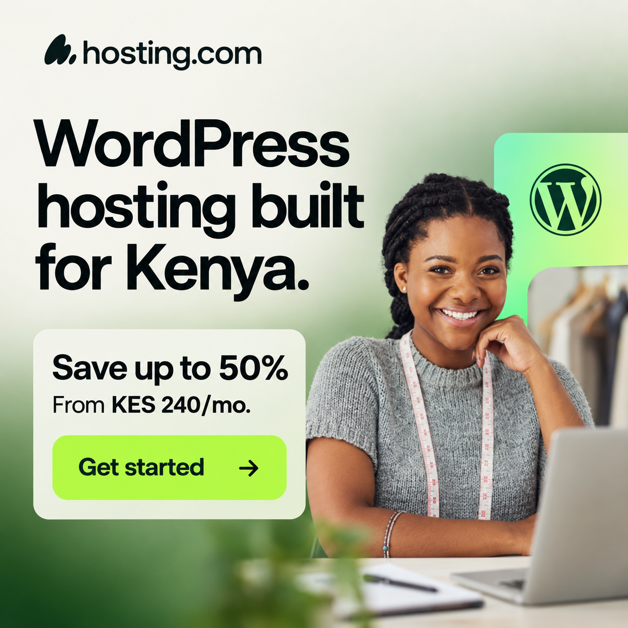 hosting.com Facebook ad: Your 50% WordPress Deal Is Here